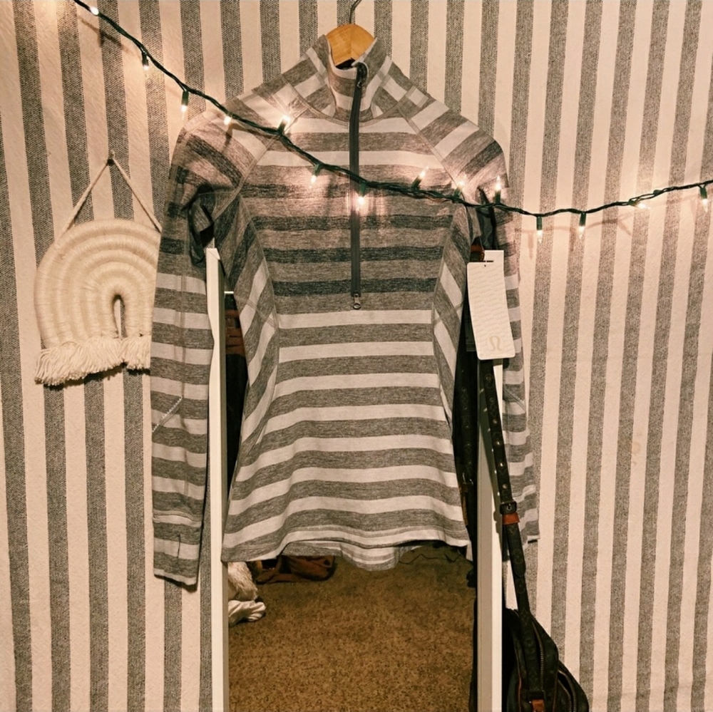 lululemon | race your pace 1/2 zip striped